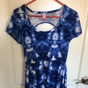 blue dress open back